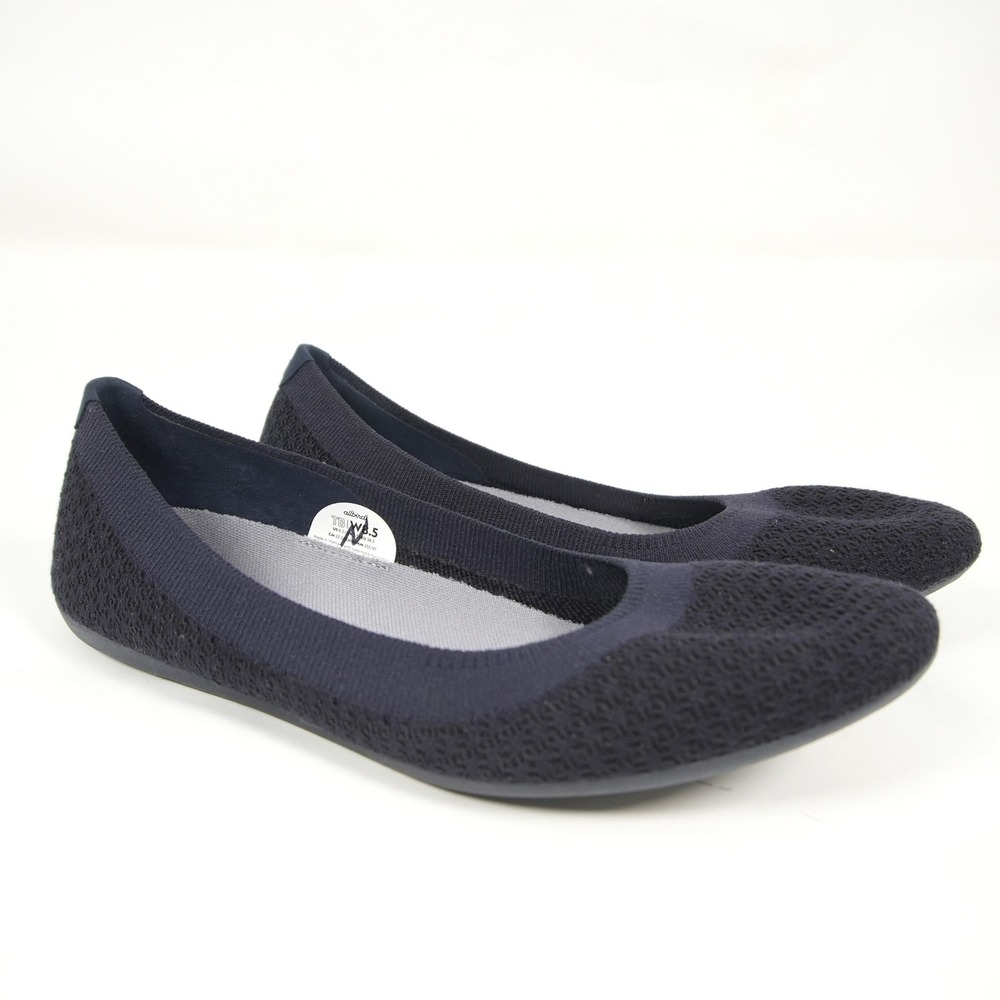 Allbirds Tree Breezers Comfort Women 8.5 Dark Navy Knit Ballet Flats